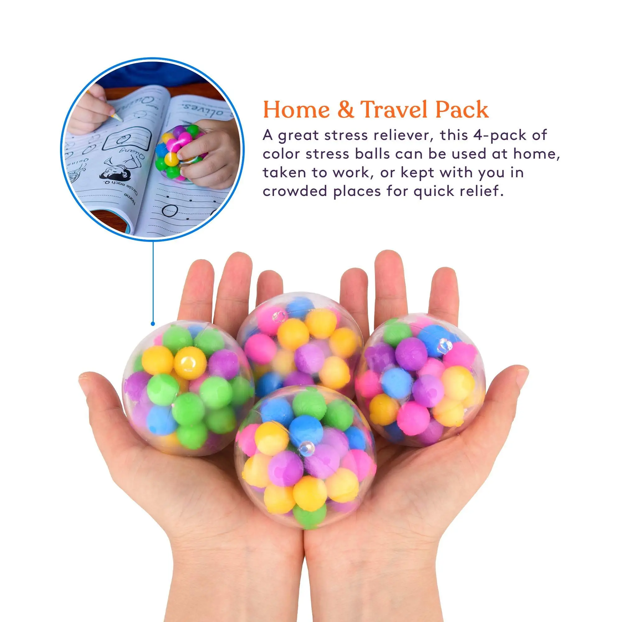 Rainbow Anti-stress Ball Fidget Sensory Toy DNA Colored Beads Autism Mood Squeeze Relief Healthy Vent Toy Kids Christmas Gift