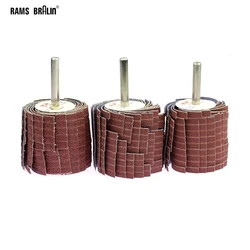 1 piece 35*50*6mm Mounted Abrasive Sanding Flap Wheel Cloth Striping Polishing Brush for Curved Surface Wood Carving