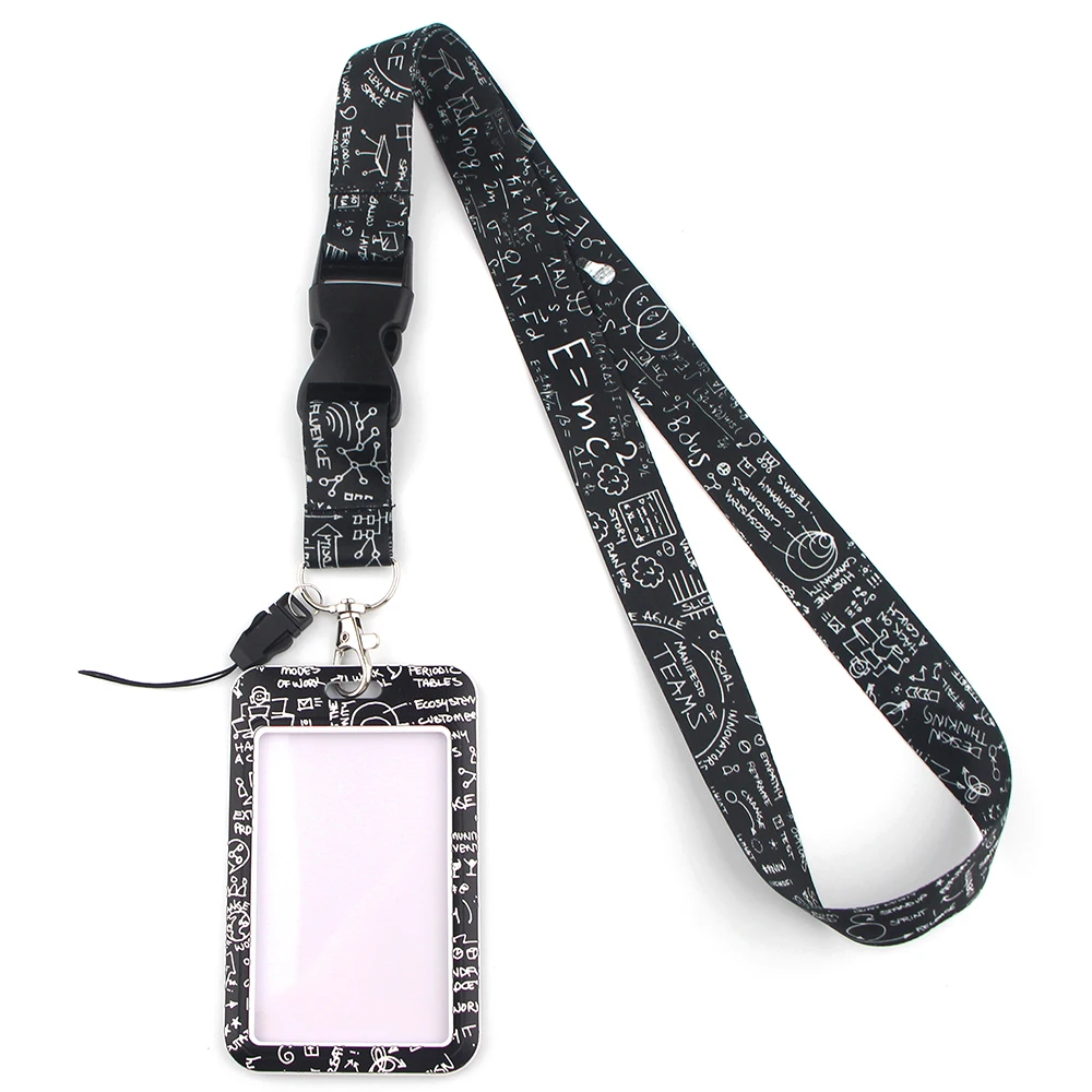 

LX487 Equation Lanyard Card Set Lanyard Neck Strap Rope For Mobile Cell Phone ID Card Badge Holder With Keychain Keyring