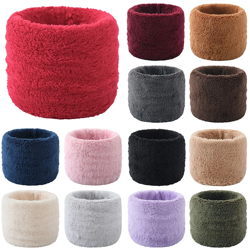 New Winter Velvet Scarves Plush Scarf For Women Men Thick Warm Snood Scarf Neck Collar O Ring Magic Neckerchief Neck Warmer