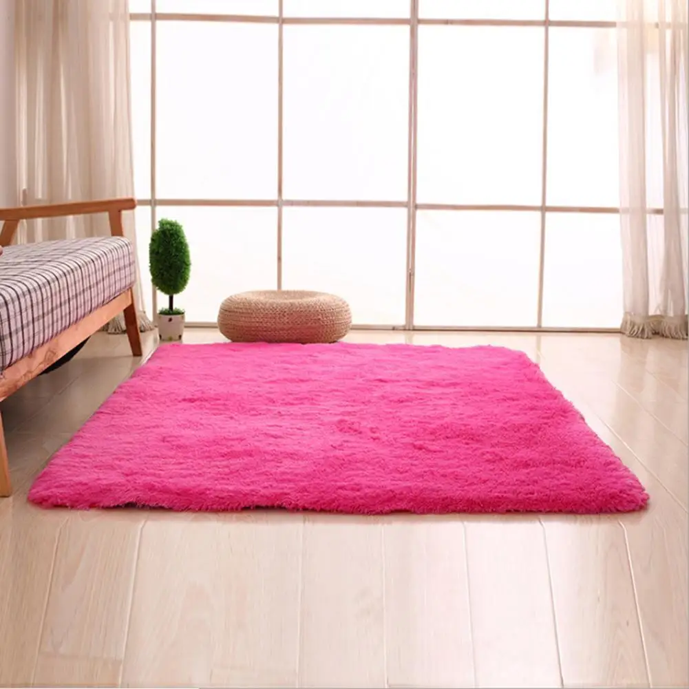 พรมกำมะหยี่ hiasan kamar ใช้สอยพรมขนปุยหนาพรมห้องนอนกันลื่นพื้นนุ่มพรมเลานจ์พื้นขนาดใหญ่ที่เป็นของแข็ง