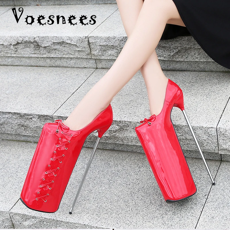 Voesnees Women Pumps 2020 New Round Toe Waterproof Platform High Heels 30cm Candy Colors Stiletto Female Nightclubs Party Shoes