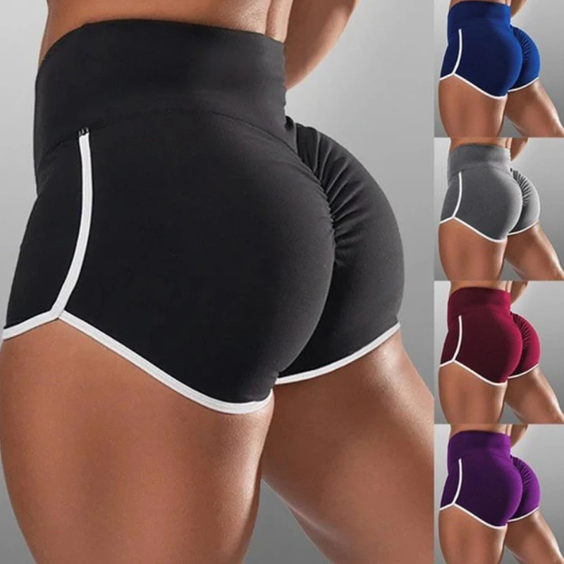 New Summer Sport Shorts Thin Women High Waist Elasticated Seamless Fitness Leggings Push Up Gym Training Gym Tights Pocket Short