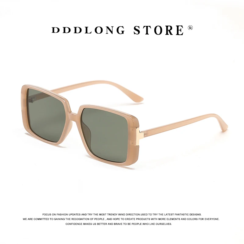 DDDLONG Retro Fashion Square Sunglasses Women Designer Men Sun Glasses Classic Vintage UV400 Outdoor Oculos De Sol D46