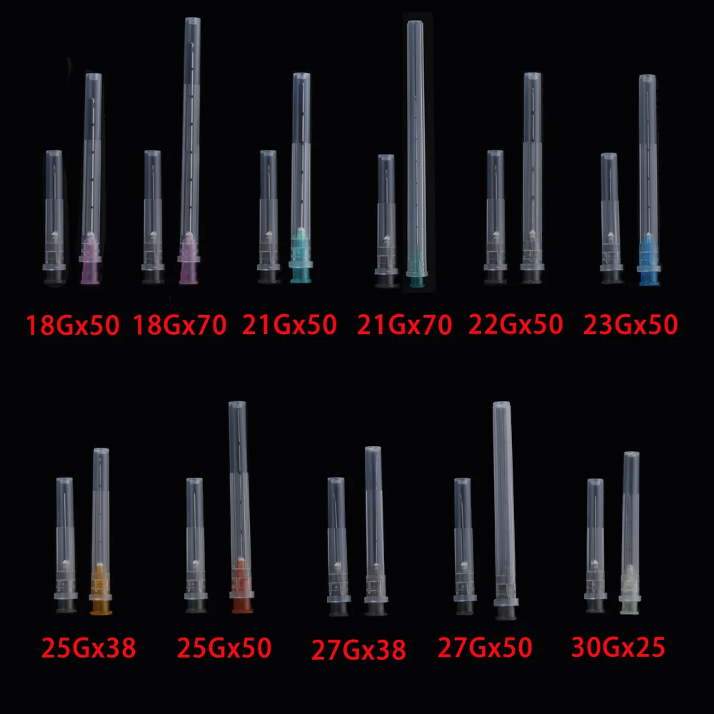 Imagem -02 - Cânula sem Ponta para Injeção de Enchimento 18g 21g 22g 23g 25g 27g 30g Ácido Úrico Nariz Facial Agulha Cortante para Cicatriz Agulha Romba Caixa 50 Pcs