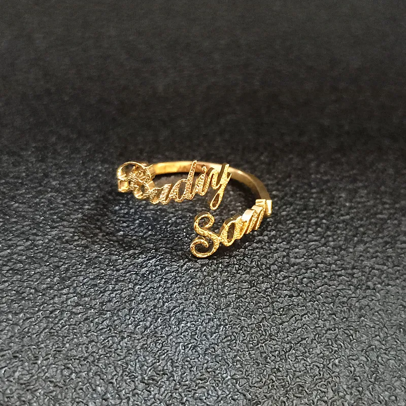 Customize Double Name Ring Custom Personalized Baby Names Bague Couples Mom Gift Mother Daughter Family Ring Valentine's Day