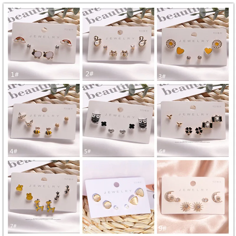 S925 sterling silver studs Earrings for women Korean earrings Suit stud earrings Sterling silver jewelry Children earring