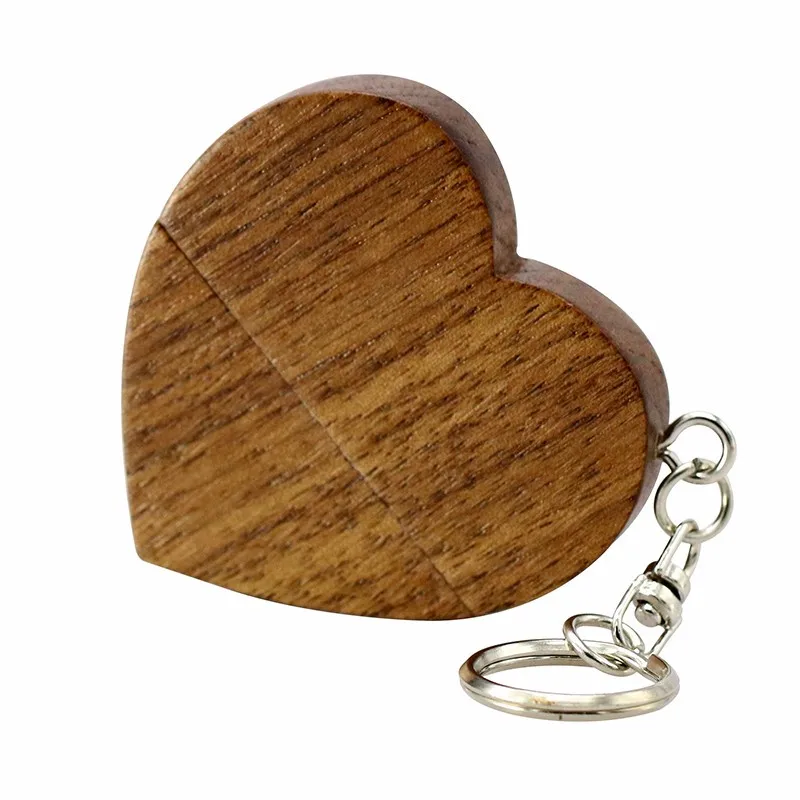 Chiavetta Usb in legno creativa a forma di cuore USB Pen Drive 4GB 8GB Memory Stick Pendrive 16GB 32GB 64GB U disco su regalo chiave