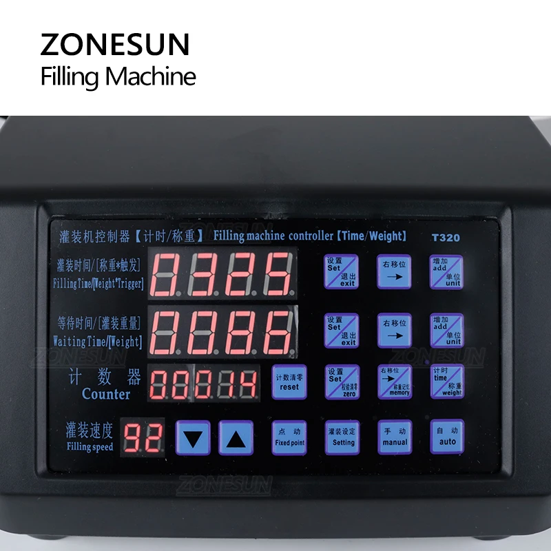 ZONESUN Diaphragm Pump Semi Automatic Liquid Filler Bottle Beverage Drink Small Filling Weighing Machine