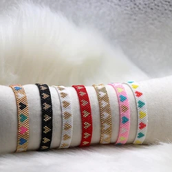 ZHONGVI Miyuki Bracelet For Women Weaving Heart Adjustable Jewelry Friendship Boho Colorful Zircon Bracelets Gift Wholesale