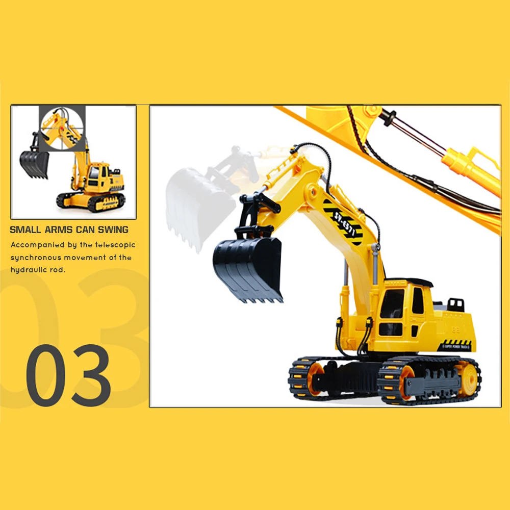 1/26 RC Truck Excavator Caterpillar Professional Remote Control Construction Vehicle Tractor Toy Machine Model Boy toys Gift