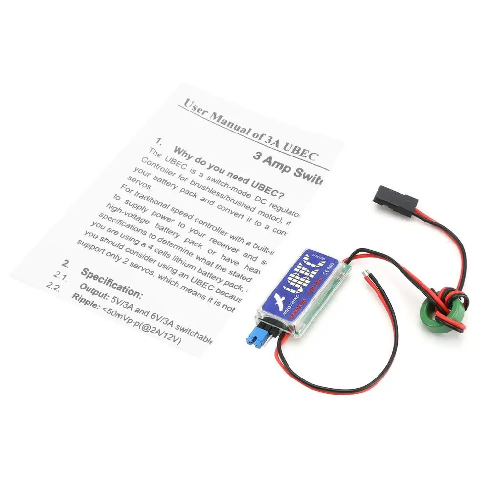 HOBBYWING 2-6s Lipo RC UBEC 3A Max 5A el ruido más bajo RF BEC para RC Car Airplane, receptor LED, Dron de carreras