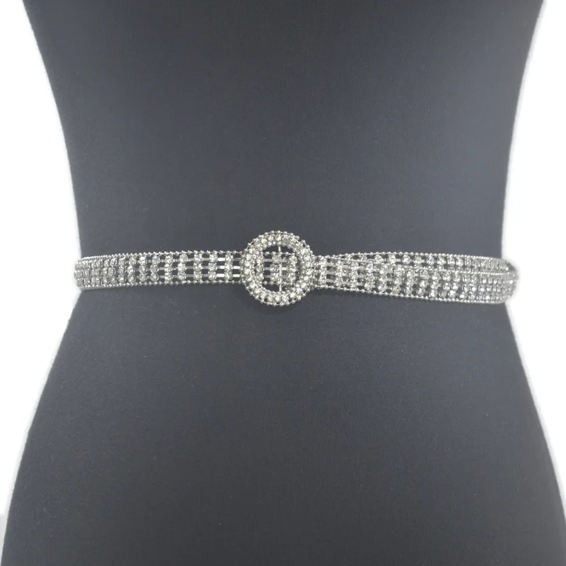 

3 Drainage Diamond Belt Inlaid Mini Ultra-Fine Small Chain Fashion Thin Section Female Elegant Full Wedding Belts