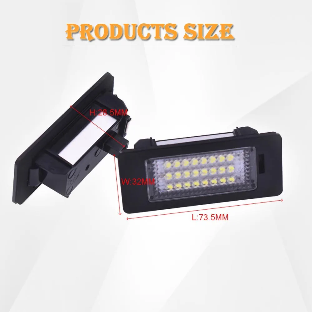 2x Canbus No error LED License Plate lights for Audi A4 A5 8T Q5 8R TT 8J RS5 8T Skoda Fabia MK2 Superb B6 Yeti car styling