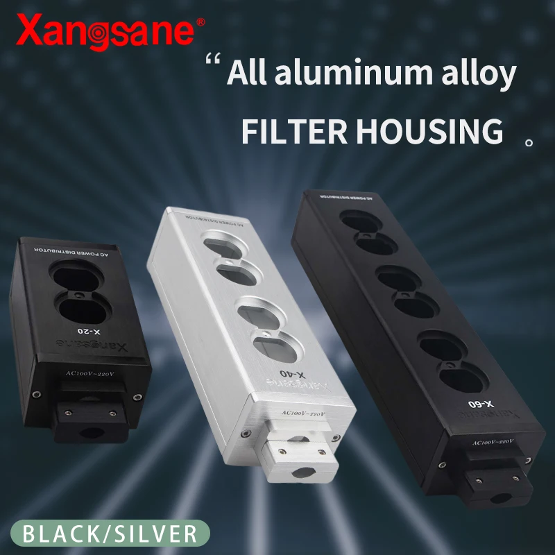 Xangsane aluminum alloy hifi power filter shell black/silver/2/4/6 specification optional inlet shell socket US Power outlet