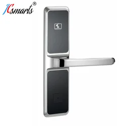 Keyless front door handles zinc alloy hotel door lock system with software