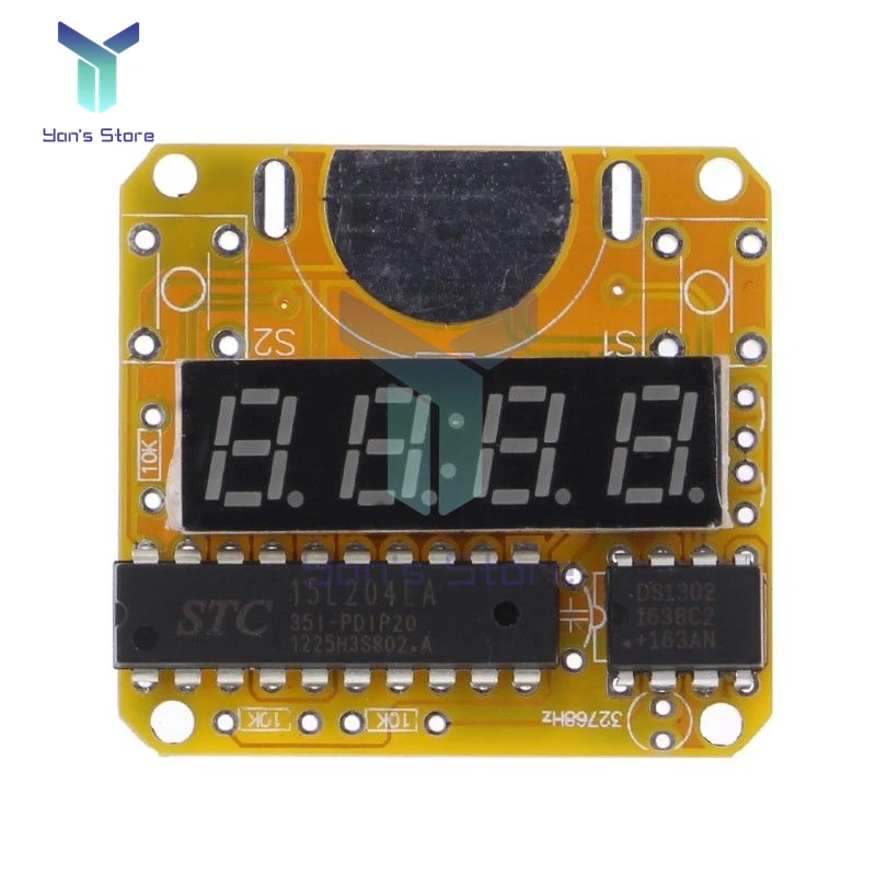 Digital Watch Electronic Clock DIY Kit Single-chip LED Digital Electronic Watches Clock Module LED With Transparent Cover