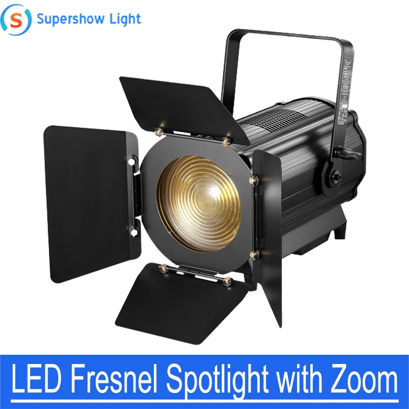 

150W/200W/300W LED Fresnel Spotlight with Auto Zoom DMX Studio Theater Concert TV Show Aluminum Alloy Stage Lighting Euqipment