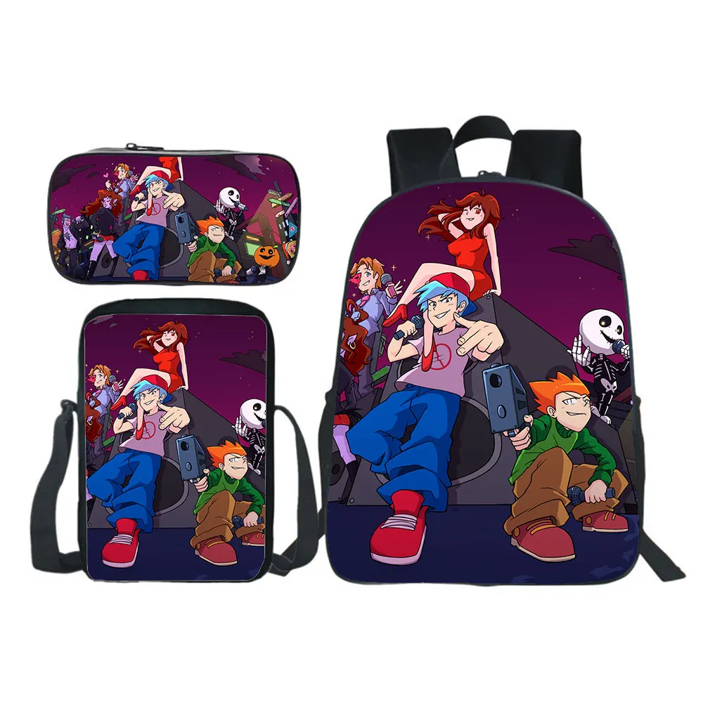 New Friday Night Funkin Mochilas Backpack Pencil Case School Bags Harajuku Boys Girls 3Pcs Set Kids Bookbags School supplies