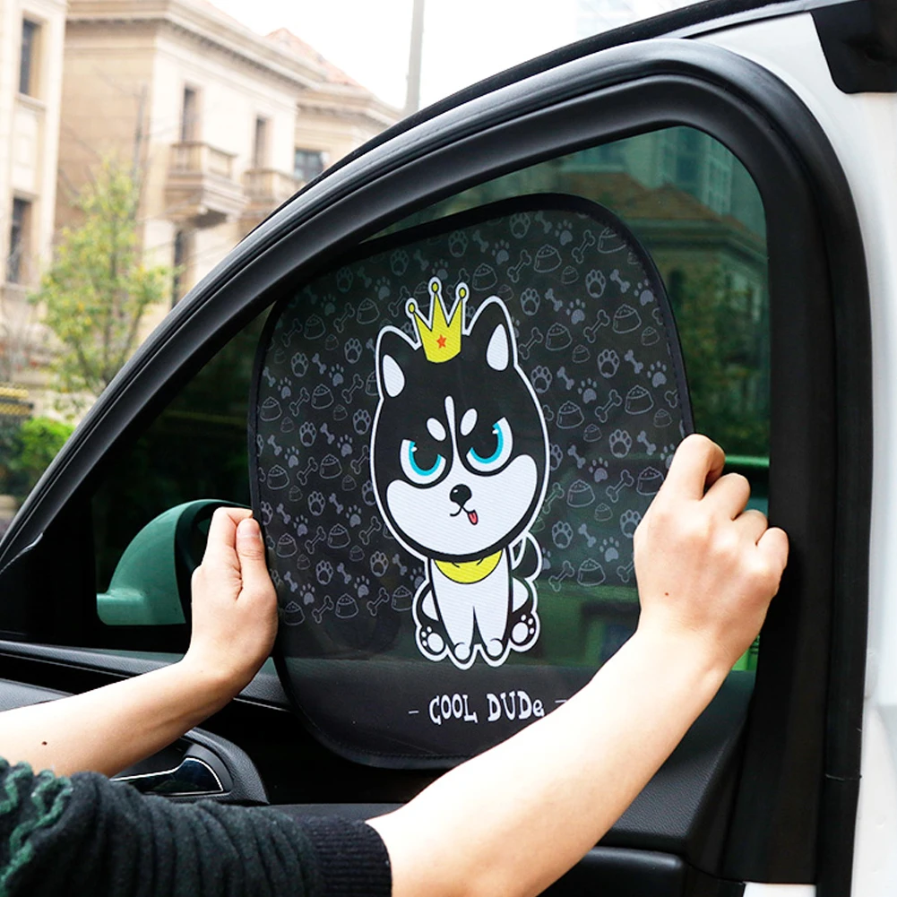 Car Window Curtains Shade Baffle Sun Insulation Car Sunshade Side Stalls Children's Cartoon Car Sun Shade Cover Uv Protect