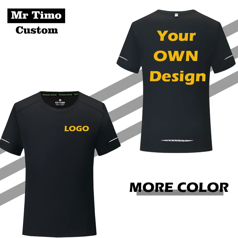 Custom Men's Sports T-Shirt Casual Running Your Own Design Logo Short Sleeve Top DIY Printed Pattern