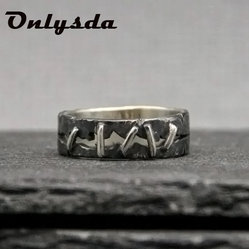 Korean Style Antique Vintage 316L Stainless Steel Ring Frankenstein Flesh Ring Wedding Band Rings Men Biker Jewelry Gift OSR705