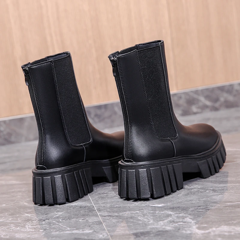 New High Quality Women's Ankle Boots Autumn Motorcycle Boots Thick Heel Platform Shoes Women's Round Head Slippers Fashion Boots