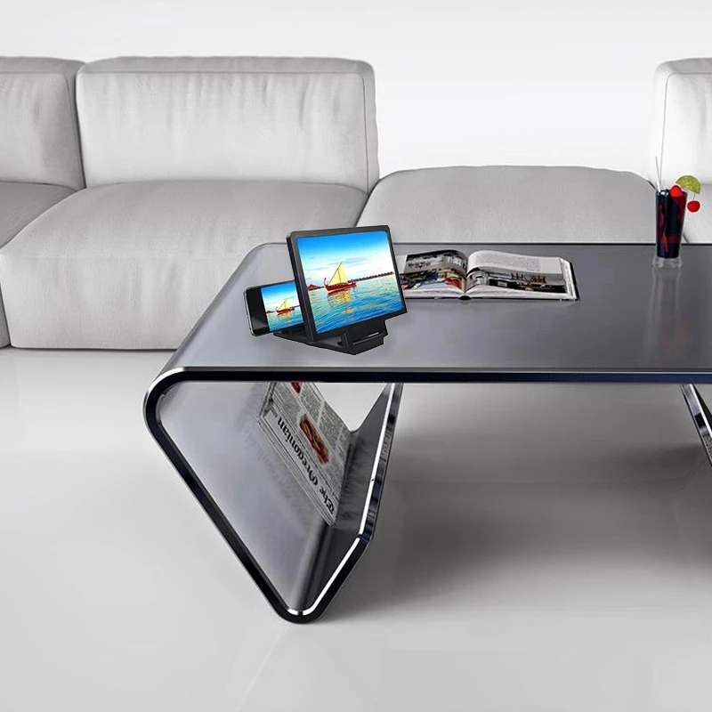 شاشة مكبرة ثلاثية الأبعاد للهواتف المحمولة الذكية، مضخم صوت شاشة مضادة للإشعاع مع حامل هاتف لأي هواتف ذكية