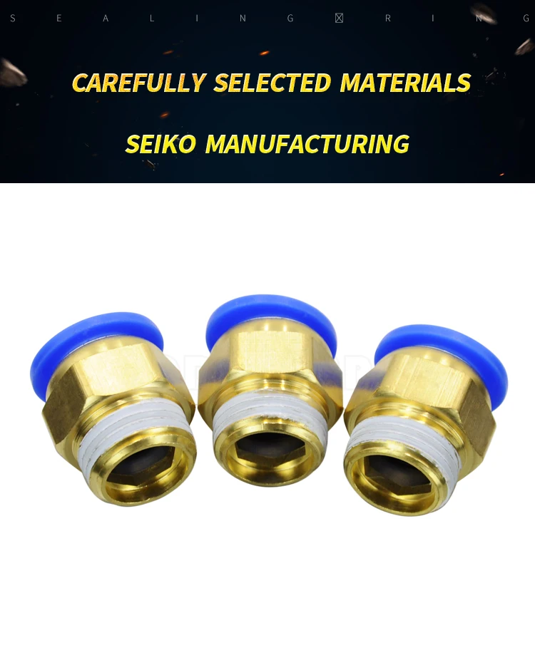 HOCHWERTIGE 10er-Packung BSPT PC16-04, 16mm auf 1/2' Pneumatik-Steckverbinder, gerade, männlich, One-Touch-Fittings – Detail 1
