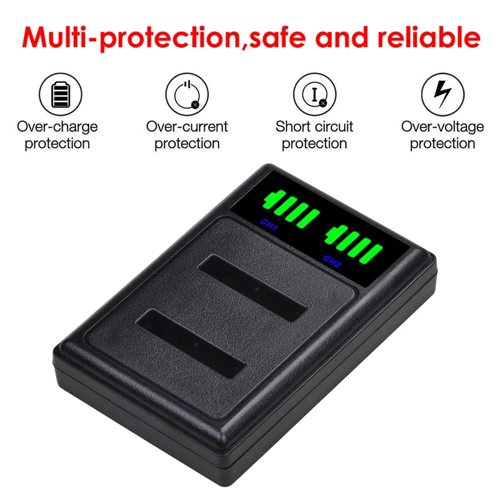 EN-EL19-Batería y cargador doble LED para Nikon, batería para Nikon Coolpix S32, S33, S100, S2500, S2750, S3100, S3200, S3300, S3400, S3500, S4100, EL19