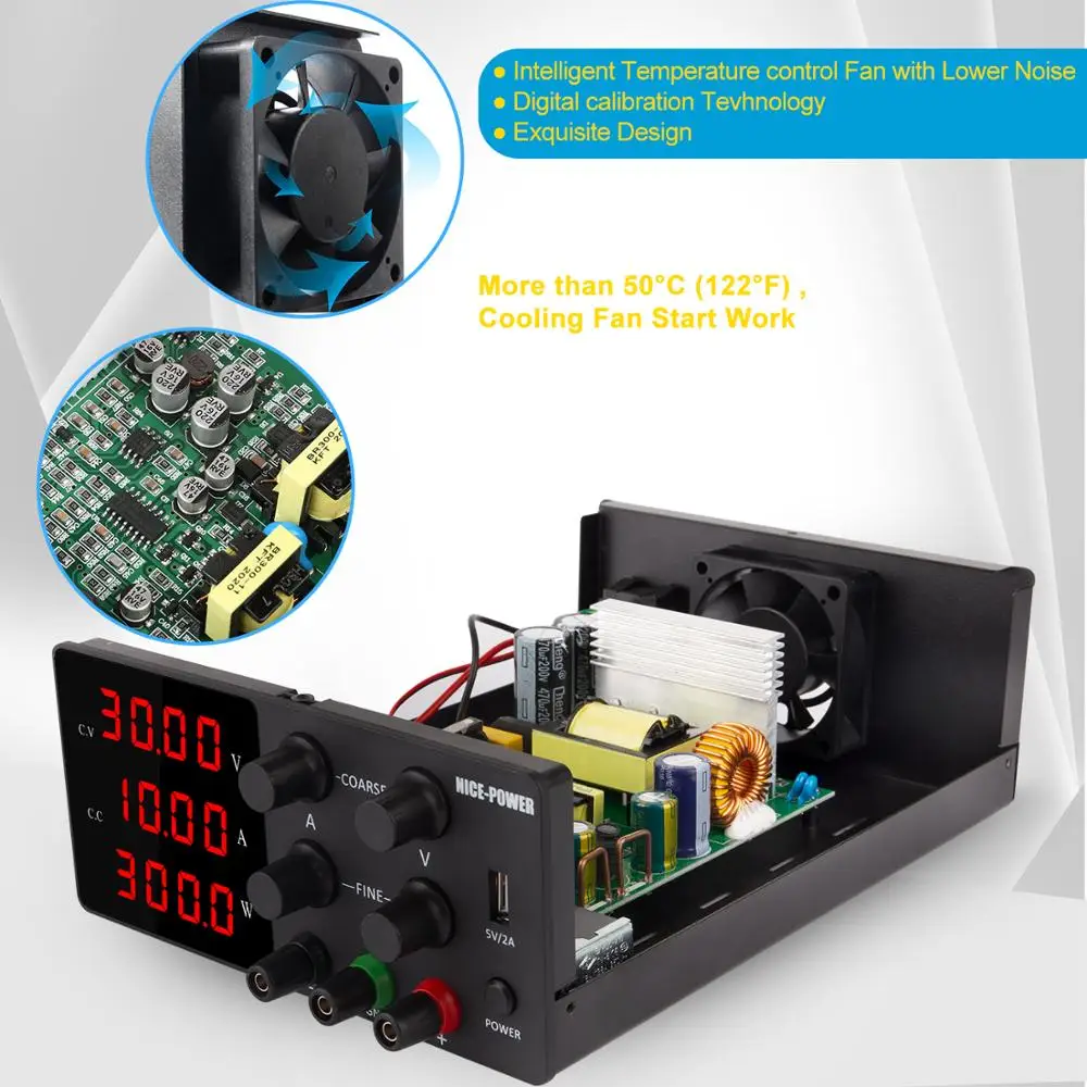 Fuente de alimentación de laboratorio, regulador de corriente, interruptor de fuente de alimentación, regulador de voltaje ajustable, banco, Digital, 60V, 5A, 30V, 10a fuente de alimentación regulable fuente de aliment