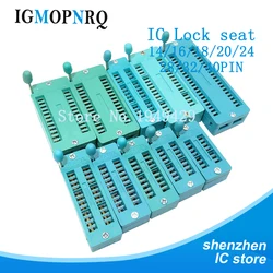 1pcs/lot 14 16 18 20 24 28 32 40 Pin 2.54MM Green DIP Universal ZIF IC Socket Test Solder Type IC lock seat zif socket