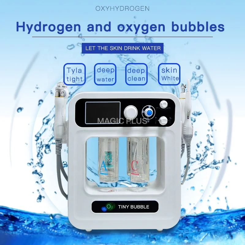 

4 in 1 Korea H2O2 Hydrogen Facial Machine Aqua Peel Exfoliant Hydrodermabrasion Hydra Deep Cleansing Skin Rejuvenation Face Care