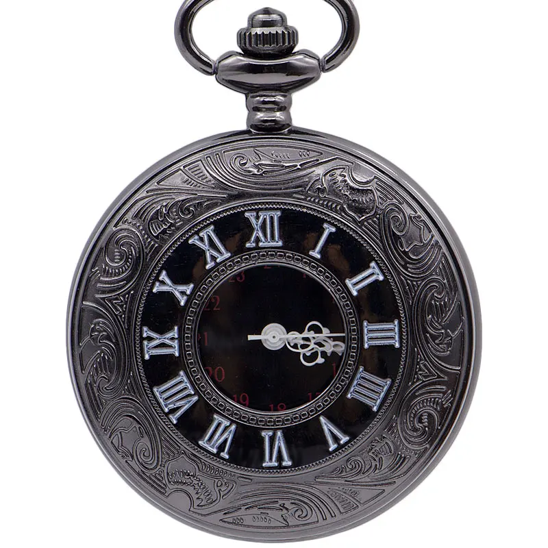 Montres de poche à quartz romaines Steampunk pour hommes et femmes, collier pendentif avec porte-clés JOVintage, cadeaux