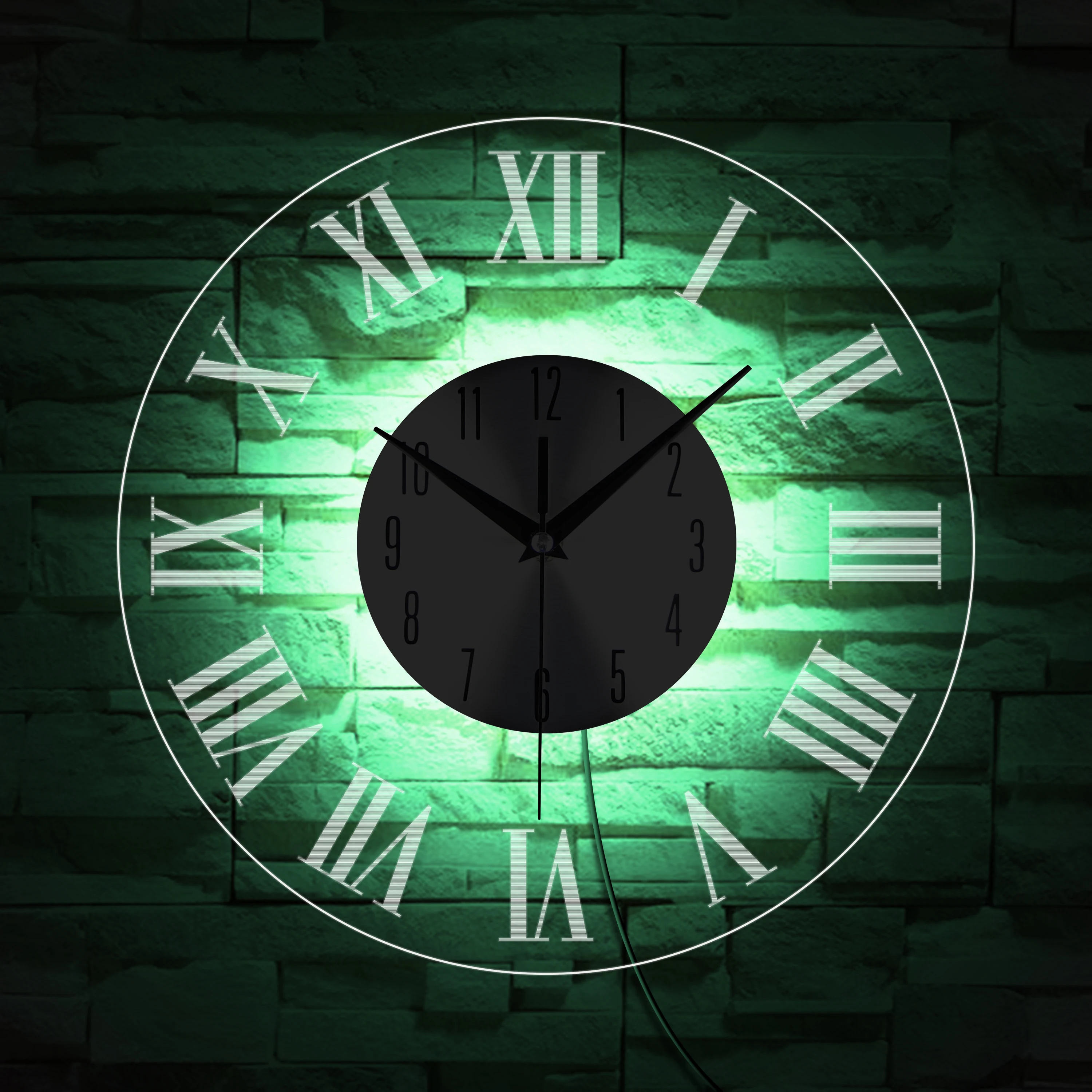 2023 Wall Decor Clock Decorative Acrylic  LED Lighted Nightlight Backlight Wall Lamp 3D Wall Clock Modern Home Decor Unique Gift