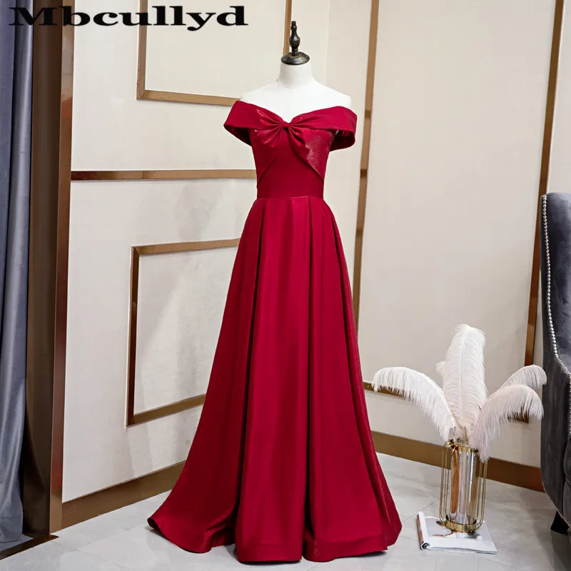 

Mbcullyd Luxury Satin Prom Dresses Long 2023 A-line Formal Red Vestido De Festa For Women Cheap Evening Party Dress Customize