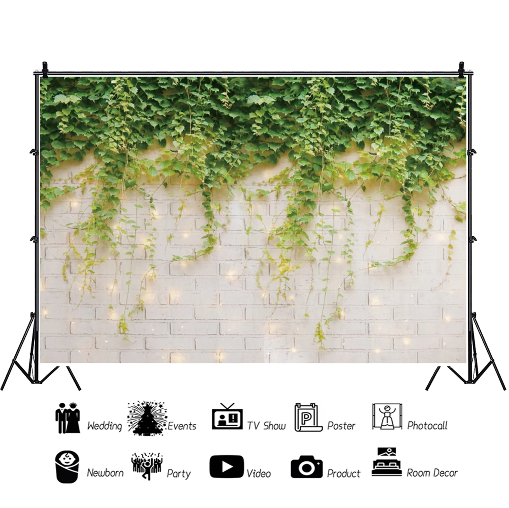 Yeele Weeding Backdrop Photocall Brick Wall Green Leaves Birthday Party Decor Photography Background Photo Studio Photographic