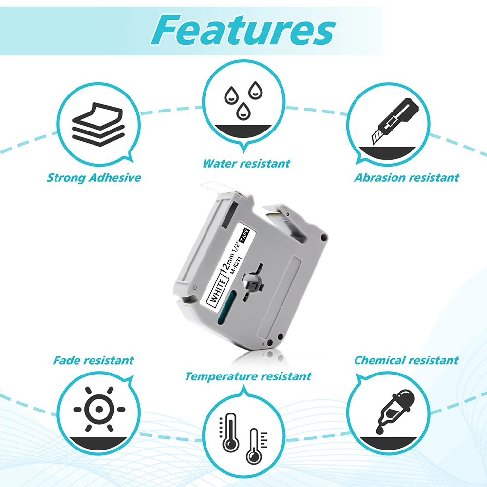 12mm MK231 Compatible Brother MK Tape MK-231 MK 231 MK131 MK631 for Brother P-Touch Label Printer PT-80 PT-70 PT-65 PT-M95 Label