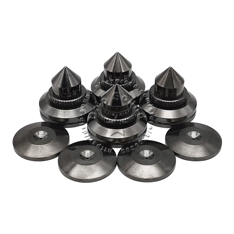 4PCS Speaker Copper Spike Isolation Shockproof Stand Feet Speaker Base Pads 28mm # Silver Black