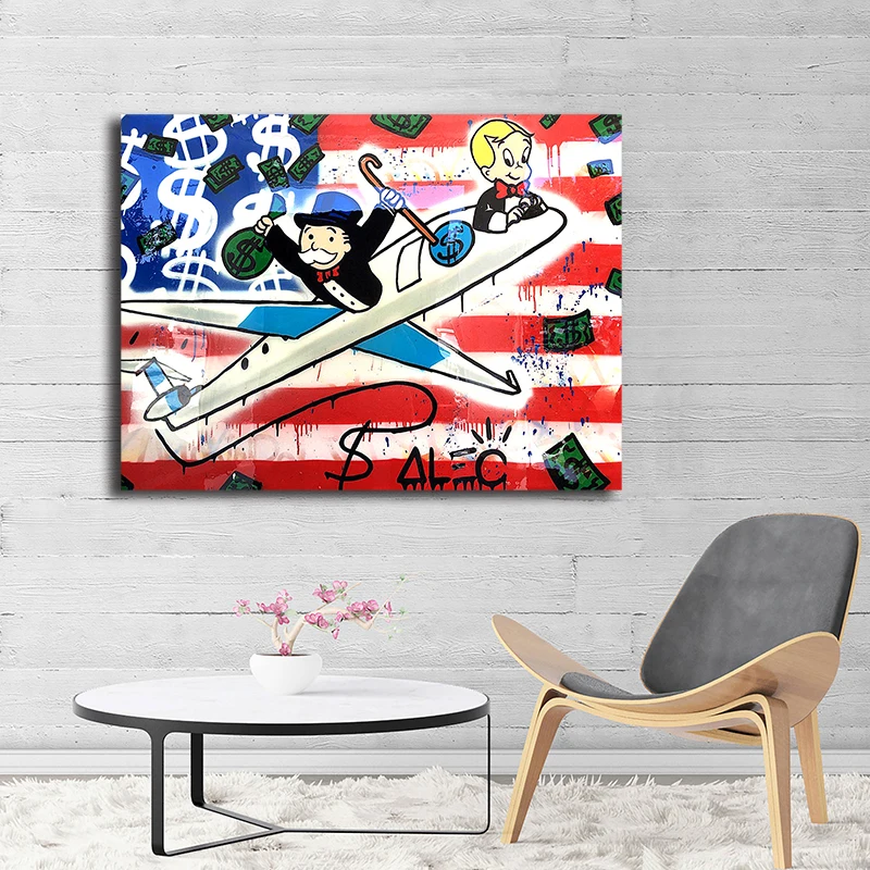 Flugzeugposter Republik Alec Monopolyingly Gemälde auf Leinwand, moderne Kunst, dekorative Wandbilder, Heimdekoration