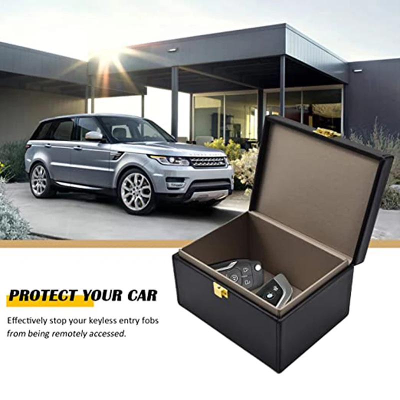 Caja protectora para llave de coche, Protector RFID de bloqueo de señal grande, bolsa de protección de señal, caja de almacenamiento antirrobo para tarjeta bancaria de teléfono