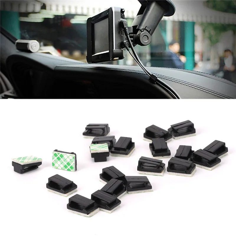 Car Self Adhesive Cable Clip Auto Driving Recorder Wire Management Clamps GPS Data Line Organizer Cord Tie Holder Fixed Clips