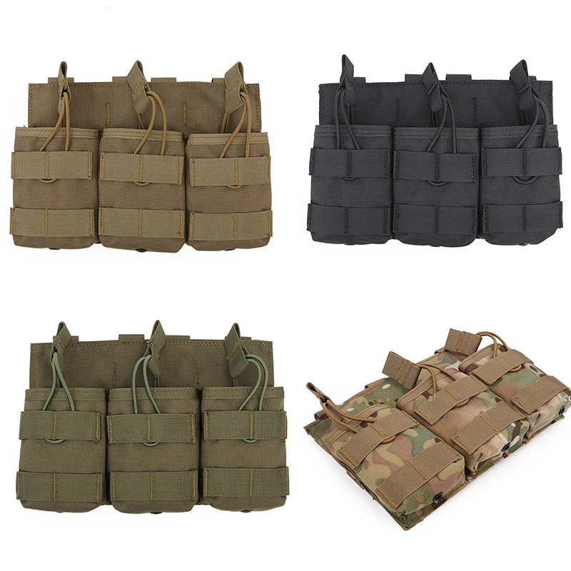 

Tactical 5.56 .223 Molle Magazine Pouches 500D Nylon Modular Triple Open Top Tactical Airsoft Mag Pouch Waist Bag Tool Pouch