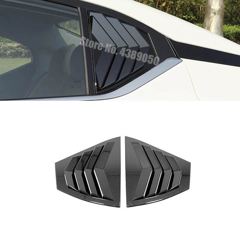 

For Nissan Sentra 2020 ABS Carbon fibre/black Rear Window Triangle Shutters Cover Trim Sticker car Styling accessories 2pcs