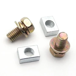 Universal Steel Battery Terminal Porca e Parafuso Kit, apto para todas as baterias comuns 4 e 5Ah, apto para Scooter, ATV, Dirt Bike, M5x10mm