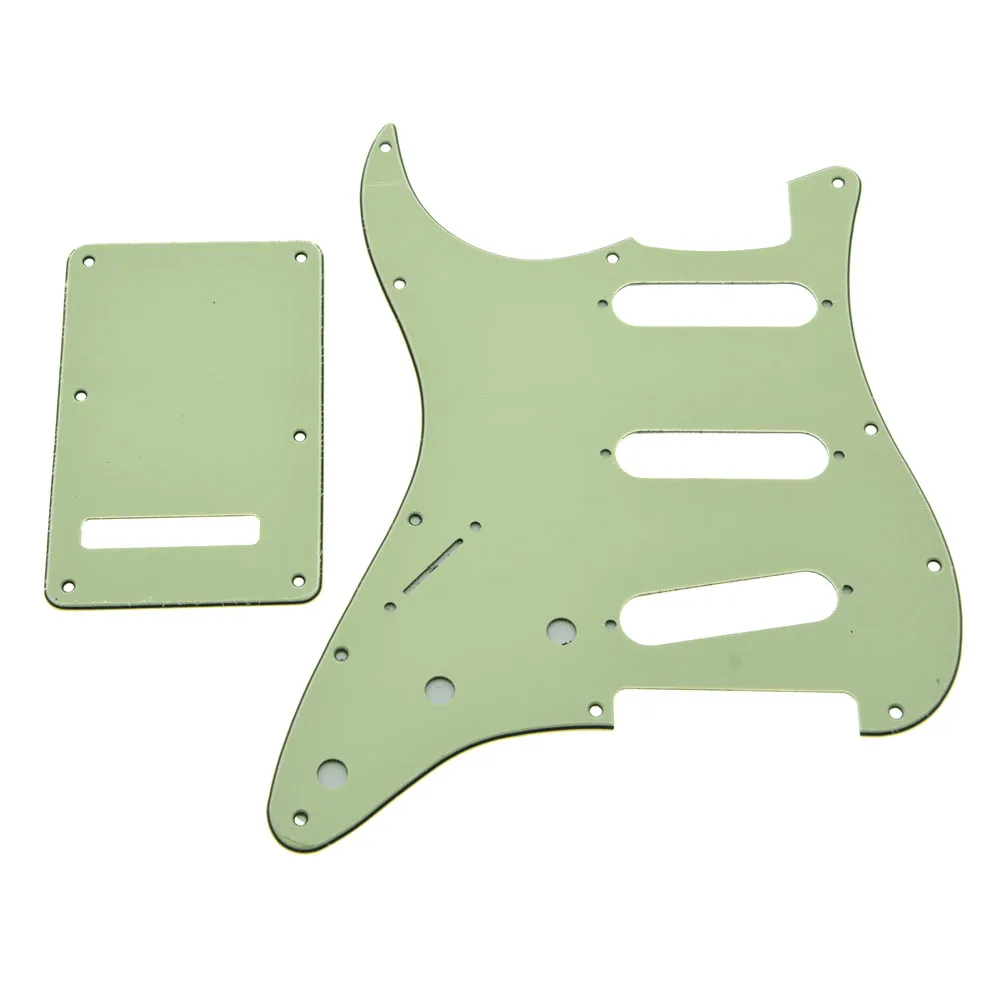 

Mint Green Lefty ST Strat SSS Pickguard 11 Holes Left Handed Tremolo Trem Cover Back Plate Fits USA/Mexican Fender Electric