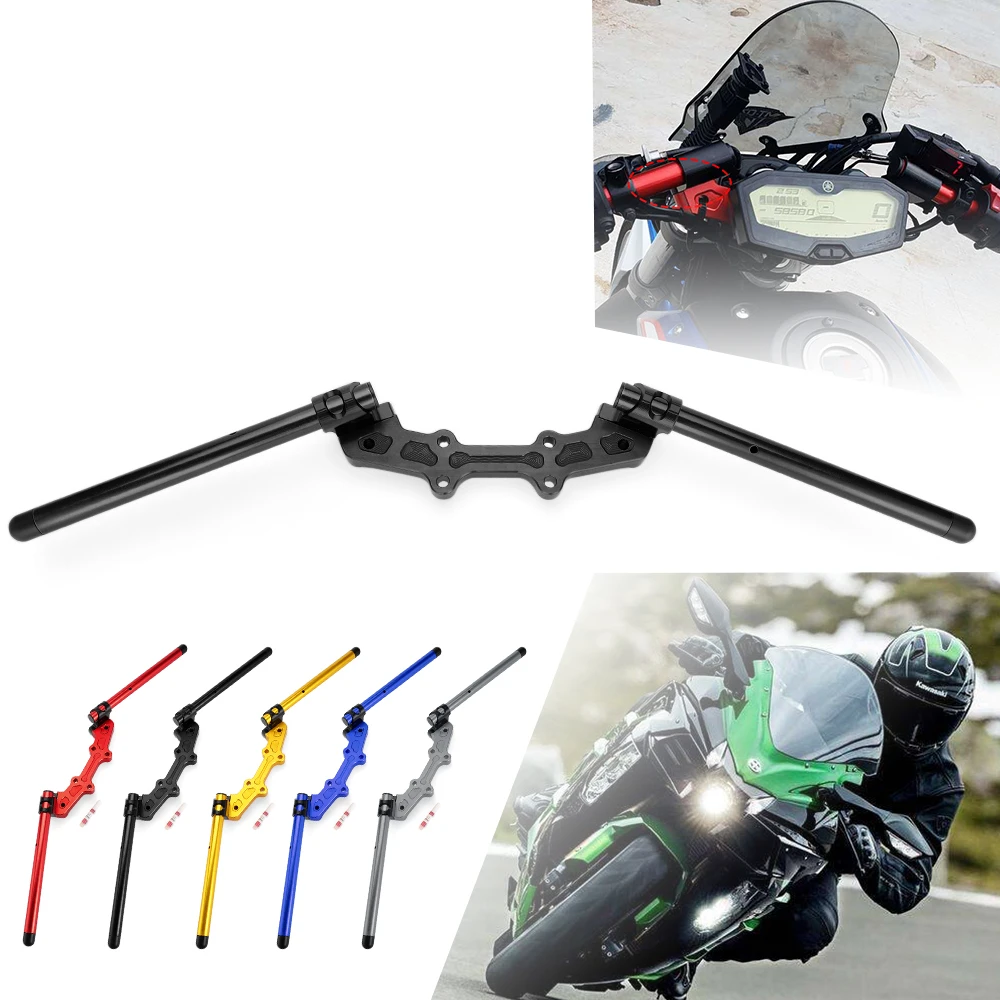 MT07 FZ07 Clip On Handlebar for Yamaha MT07 FZ07 MT-07 MT FZ 07 2014-2018 22mm Clip On Fork Handle Bars Adapter Separate Plate