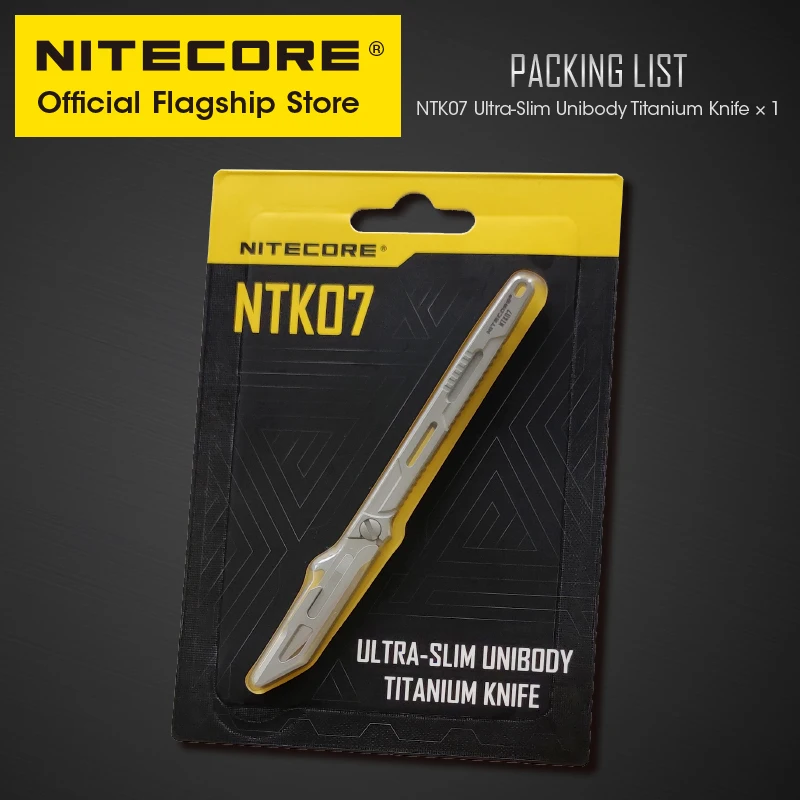 NITECORE-Couteau Unibody en Alliage de Titane NTK07 TC4, CNC, Ultra-Mince, observateur, Mini DulKnife Portable pour la Survie, la html, EDC