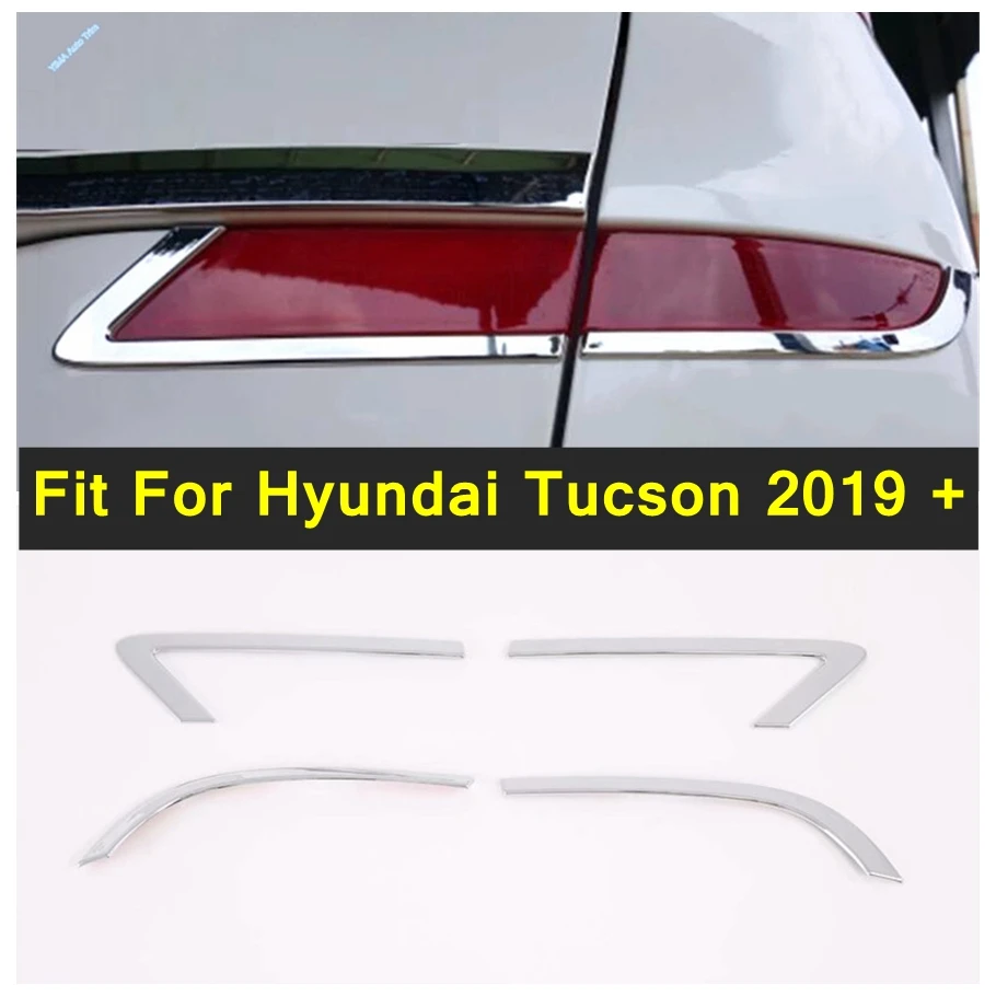 

Fit For Hyundai Tucson 2019 2020 Car Rear Fog Lights Lamps Garnish Streamers Outer Foglight Cover Trim Kit External Accessories