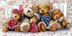 YIXIAO Counted Cross Stitch Kit Cross stitch RS cotton with cross stitch Haejbgqs Teddy bear family